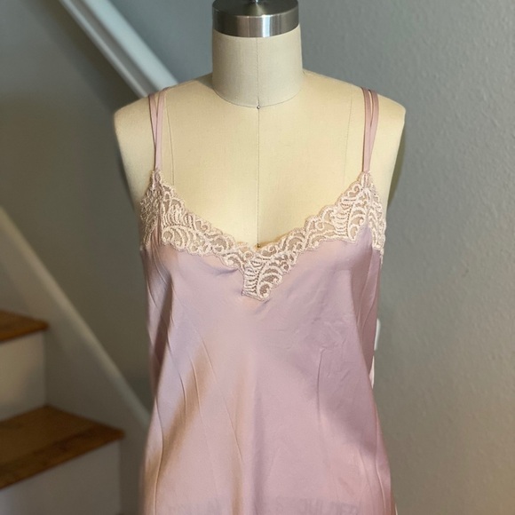 Natori Satin Lace Trim Chemise NWOT Rose/Ivory​​​​​​​​​ - Picture 5 of 12